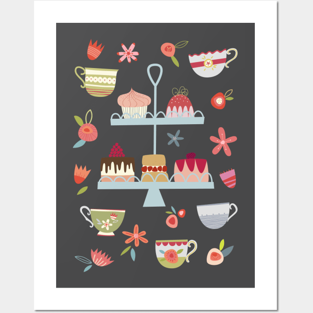 Tea and Cakes Wall Art by NicSquirrell